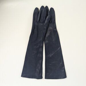 Vintage Hansen Analon Navy Blue Long Gloves Size 7